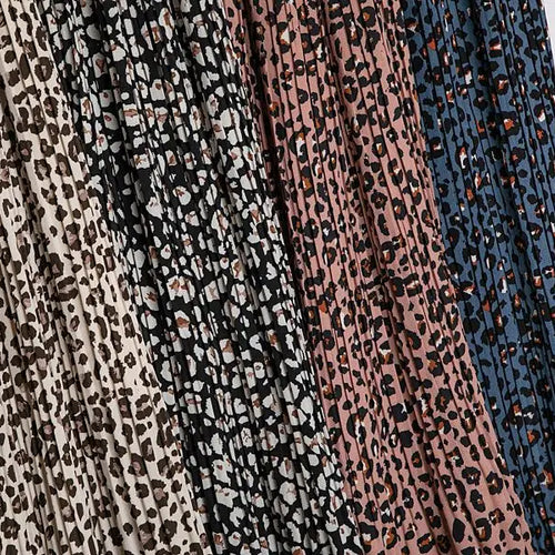 Load image into Gallery viewer, Woman Elegant Pleated Skirt 2023 Summer New Vintage Leopard Print Slim Versatile High Waist Female A-line Skirts Korean Fashion
