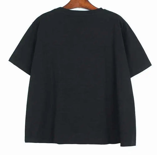 Load image into Gallery viewer, Women Black Plaid Bow Big Size Casual T-shirt New Round Neck Short Sleeve Fashion Tide Spring Summer 2025 1DE9057
