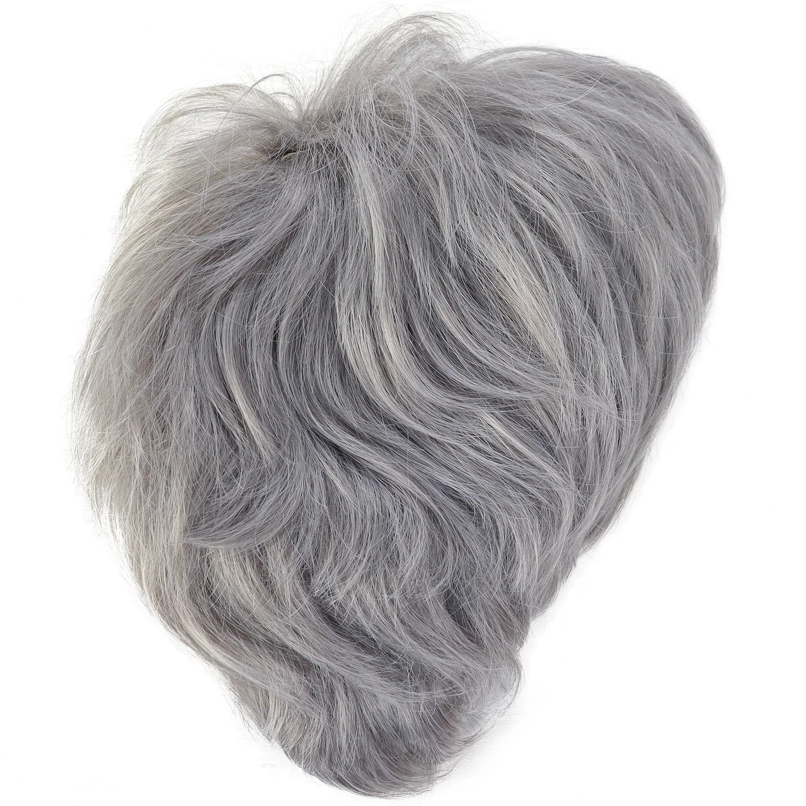 Synthetic Short Men Wig Cosplay Silver Grey Wig with Bangs Korean Male Hair Hairstyle Grandpa Halloween Costume Wigs