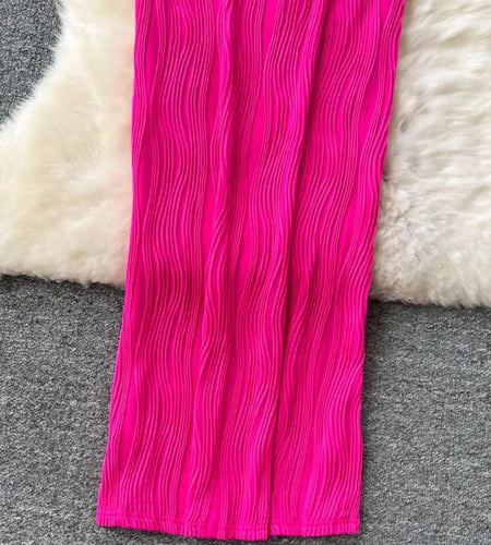 Summer Rose Red Sexy Sleeveless Backless Long Dress 2024 Women's Diagonal Collar Elegant Club Party Dress Simplicity Fashion New