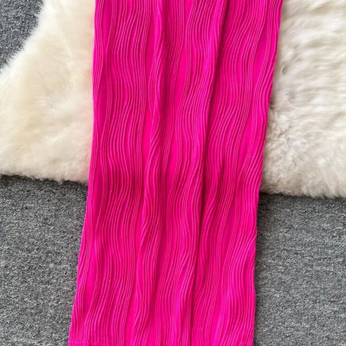 Load image into Gallery viewer, Summer Rose Red Sexy Sleeveless Backless Long Dress 2024 Women's Diagonal Collar Elegant Club Party Dress Simplicity Fashion New
