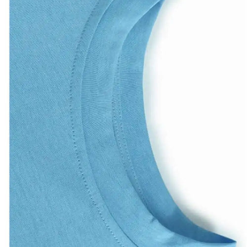 Load image into Gallery viewer, Women Blue Back Mesh Ruffles Big Size Casual T-shirt New Round Neck Short Sleeve Fashion Tide Spring Summer 2025 1DJ0181
