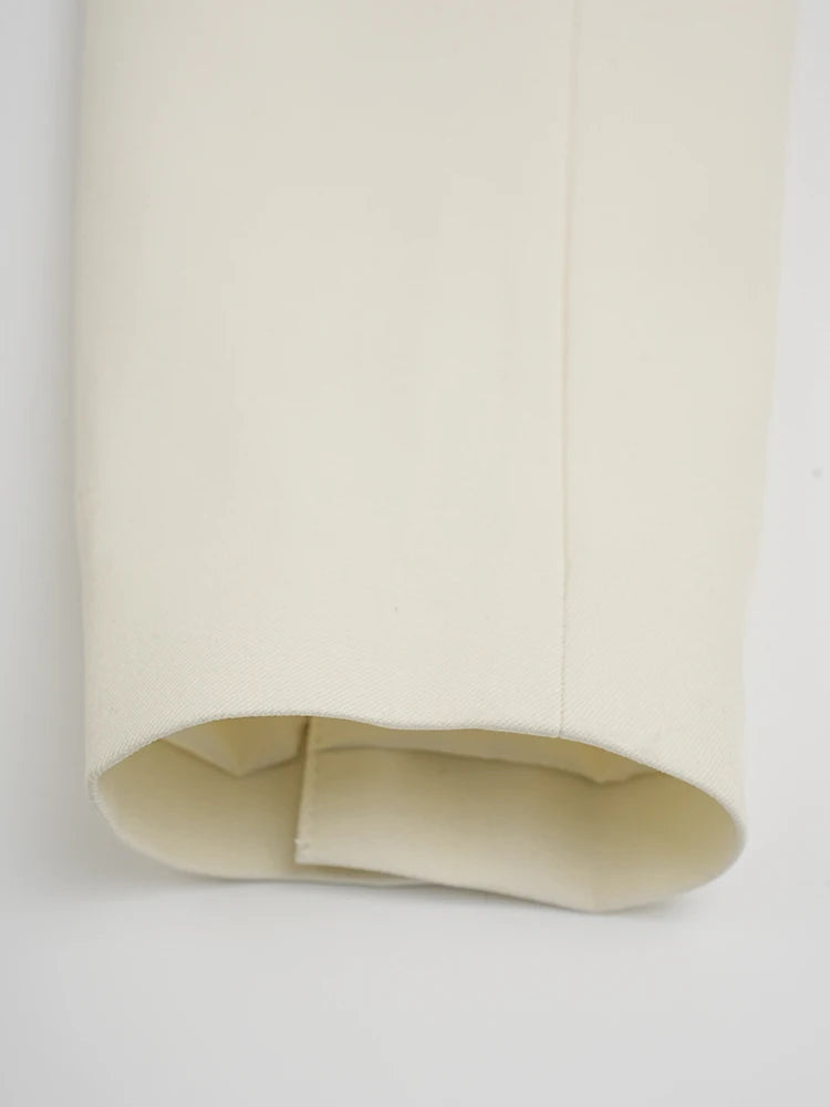 Women Beige Irregular Button Slim Elegant Blazer New Lapel Long Sleeve Jacket Fashion Tide Spring Autumn 2025 CPDB257