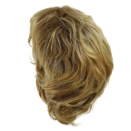 Load image into Gallery viewer, Synthetic Hair Short Curly Wigs for Women Gradient Golden Blonde Wig with Bang Layered Haircut Natural Wig Gift Costume
