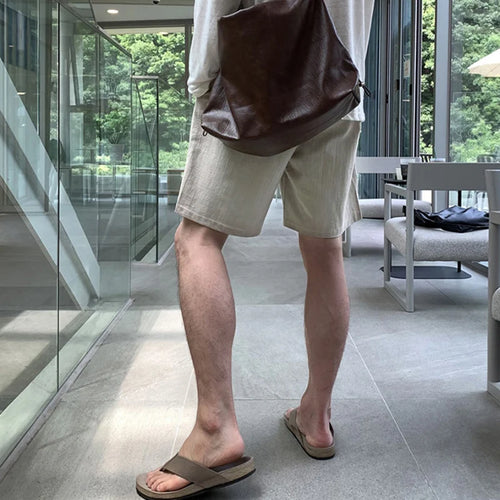 Load image into Gallery viewer, Men Shorts Solid Color Elastic Waist New Korean Five Quarter Short Pants Summer Trend Fashionable Loose Casual Male 9W1363
