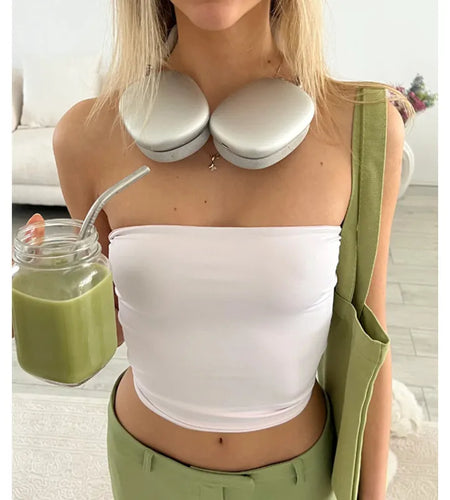 Tube Top y2k Women Summer Basic Vest Solid Color Strapless Sleeveless Tanks 2000s Aesthetic Clothes Casual Streetwear