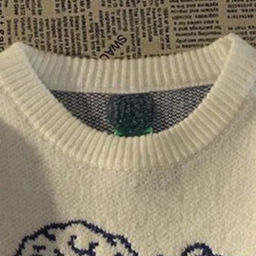 Load image into Gallery viewer, Japanese Women Men Sweater Angel Jacquard Loose Casual Retro All Match Pullover Harajuku Couples  Korean Fashion
