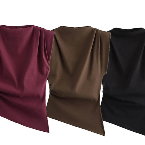 Load image into Gallery viewer, New European and American fashion simple pleated decorative shoulderless top
