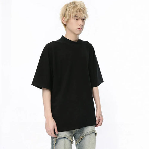 Load image into Gallery viewer, Round Neck Male T-shirt Simple Solid Color Men&#39;s Short Sleeve Tops Korean Stylish Solid Color Menwear Summer Trend 9C4742
