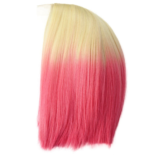 Load image into Gallery viewer, Synthetic Cosplay Wigs for Women Short Bob Wig with Bangs Lace Front Wig Pink Cosplay Ombre Wig with Side Bangs Girls
