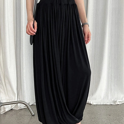 Load image into Gallery viewer, High Elastic Waist Gray Pleated Twisted Elegant Midi Half-body Skirt Women Fashion Tide New Spring Autumn 2025 1DJ1559
