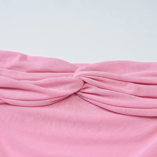 Load image into Gallery viewer, Scarf Collar Backless Sexy Maxi Dress For Women Gown Pink Strapless Off-shoulder Backless Mesh Long Dress Vestido
