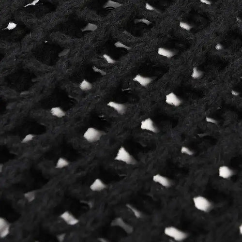 Load image into Gallery viewer, Women Black Knittng Hollow Out Big Size Long Dress New Round Neck Long Sleeve Fashion Tide Spring Autumn 2025 5WA10401
