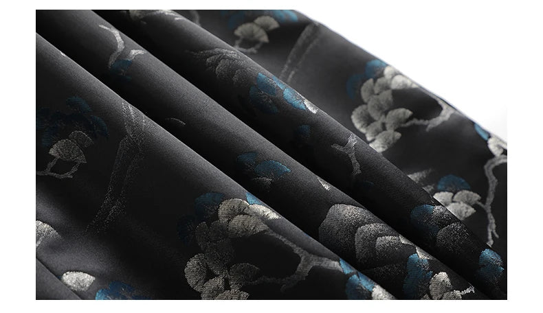 Korean Fashion Retro Women Black Flower High Waist Midi Skirt Spring Summer Elegant Vacation Party Long Skirts New Popular Trend