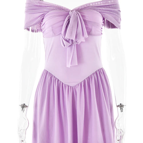 Load image into Gallery viewer, Sexy One Shoulder Mesh Lace Up Pleated Skirt For Women's Dress Bodycon Short Skirt Backless Vestidos Elegant Partywear
