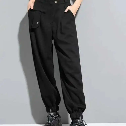 Load image into Gallery viewer, High Elastic Waist Black Irregular Long Harem Pants New Loose Fit Trousers Women Fashion Tide Spring Autumn 2025 1DF1325
