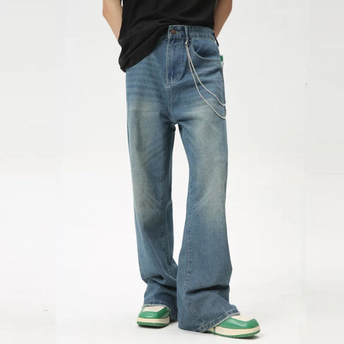 Load image into Gallery viewer, High Street Men&#39;s Denim Pants Stylish Casual Pockets Wide Leg Trousers Summer Loose Jeans Male Trend 9C6163
