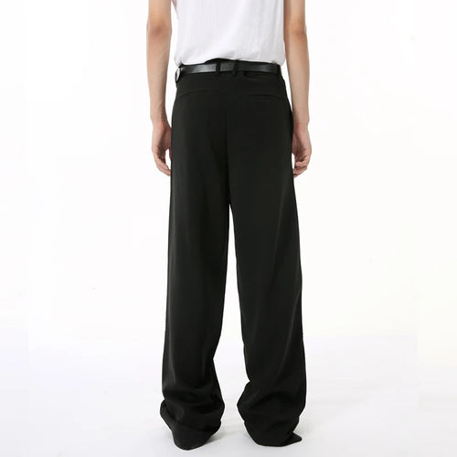 Load image into Gallery viewer, Korean Style Men&#39;s Suit Pants Pleated Straight Wide Leg Male Trousers Solid Color Loose Bottom Simple 9C6832
