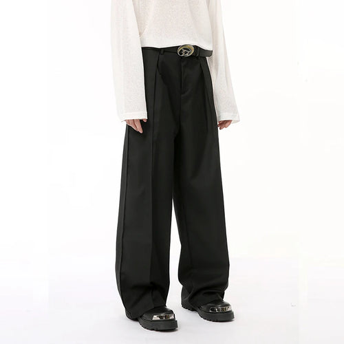 Load image into Gallery viewer, Male Suit Pants New High Three Dimensional Folded Wide Leg Straight Dropping Casual Trousers Summer Chic 9C6683
