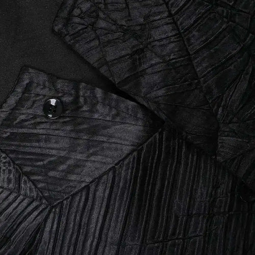 Load image into Gallery viewer, Women Black Pleated Bandage Big Size Blouse New Round Neck Long Sleeve Shirt Fashion Tide Spring Autumn 2025 CPG1142
