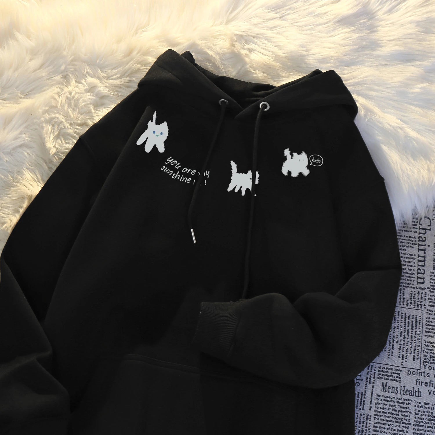 Thicked Hoodie Women's Clothing Anime Print Hooded Sweatshirts Oversized Tops 2024 Ropa Mujer Fashion Casual Warm Hoodies 49C884