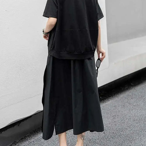 Load image into Gallery viewer, High Elastic Waist Irregular Side Spliced A-line Half-body Skirt Women Fashion Tide New Spring Autumn 2025 1DJ0622

