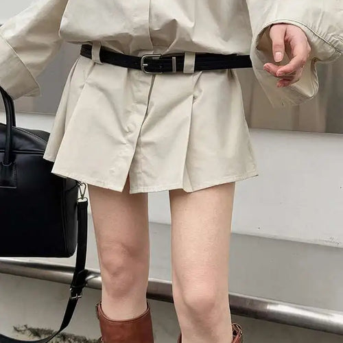 Load image into Gallery viewer, Women White Hem Pleated Elegant Big Size Mini Shirt Dress New Lapel Long Sleeve Fashion Tide Spring Autumn 2025 1DH9552
