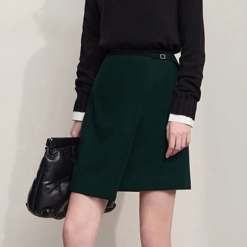 Skirts for Women Casual Solid Elegant Asymmetrical A-line Mini Skirt Versatile 2025 Autumn New Ladies Clothing 12523148