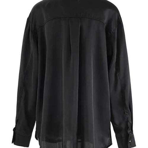 Load image into Gallery viewer, Women Black Embroidery Tassels Big Size Elegant Blouse New Lapel Long Sleeve Shirt Fashion Tide Spring Autumn 2025 CPG2149
