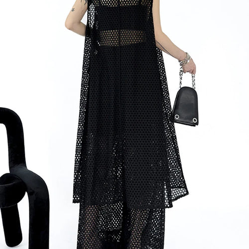 Load image into Gallery viewer, Big Size Black Grid Vest Wide Leg Pants Two Piece Suit New Lapel Sleeveless Women Fashion Tide Spring Autumn 2025 1DJ1417
