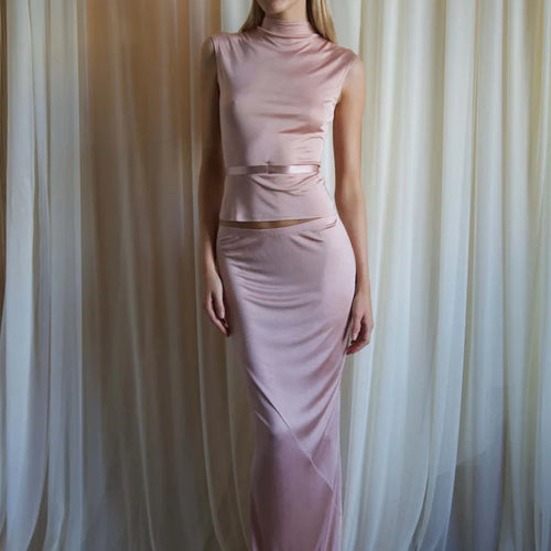 Load image into Gallery viewer, Elegant Sleeveless Round Neck Slim Fit Top And Skirt Set For Women's Fashion Autumn Winter New 2025 Party Two-piece Set
