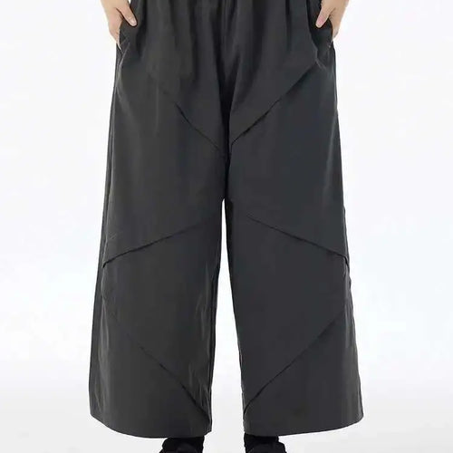 Load image into Gallery viewer, High Elastic Waist Gray Spliced Pocket Long Wide Leg Pants New Trousers Women Fashion Tide Spring Autumn 2025 1DH6603
