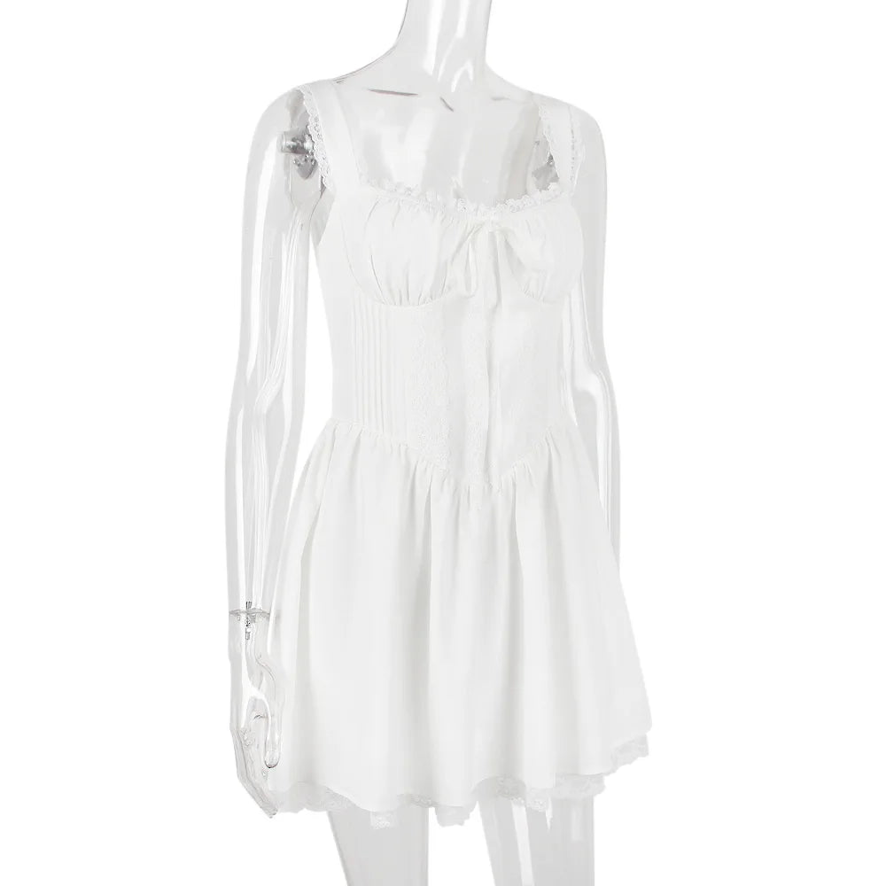 Elegant Spaghetti Strap Backless Sexy Mini Dress For Women Fashion Strapless Backless A-line Bodycon Club Party Dress