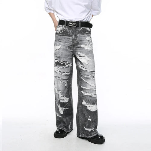 Load image into Gallery viewer, Men&#39;s Jeans Summer New Fashion Streetwear Style Hole Worn-out Design Loose Washed Male Denim Pants Straight 9C5394
