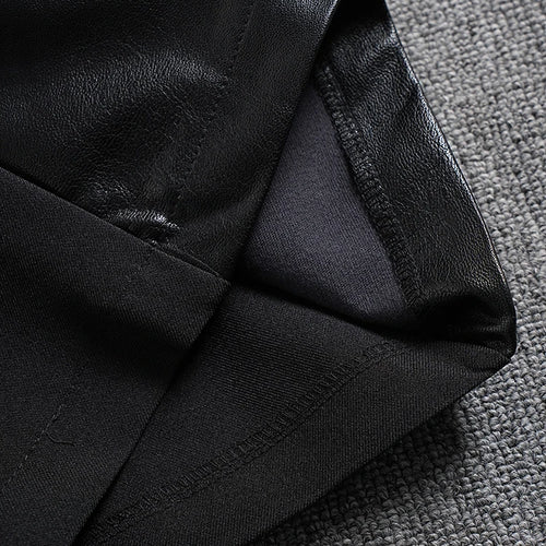 Load image into Gallery viewer, High Waist Black Brief Pocket Pu Leather Long Wide Leg Pants New Trousers Women Fashion Tide Spring Autumn 2025 CPG2581
