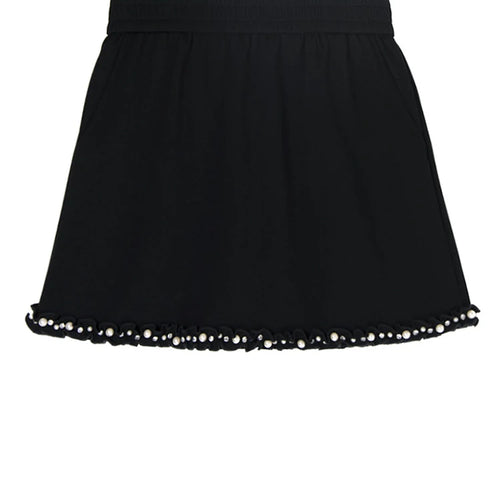 Load image into Gallery viewer, Black Pearled T-shirt Mini Skirt Two Pieces Suit New Round Neck Short Sleeve Women Fashion Spring Summer 2025 1DJ1124
