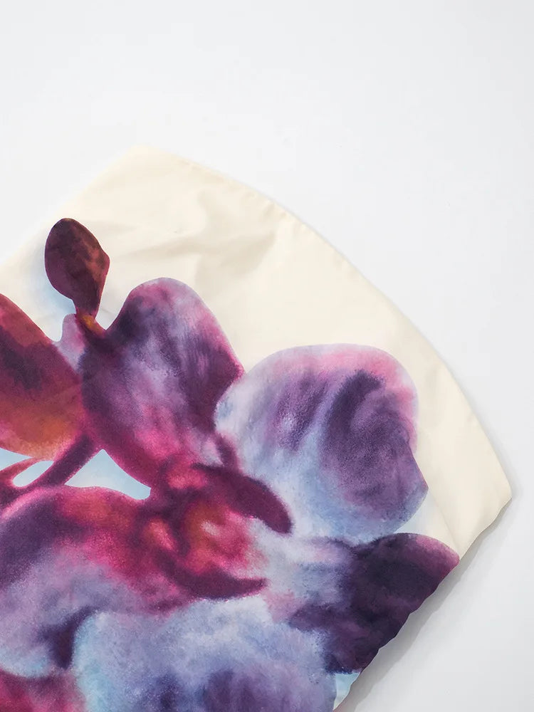 Floral Print Strapless Sexy Maxi Dress For Women Gown Off-shoulder Backless Sleeveless Elegant Long Dress Fashion