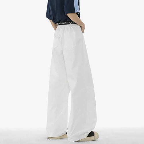 Load image into Gallery viewer, Spring Male Casual Pants New Korean Fashion Solid Color Floor Design Trousers Wide Leg Trendy Menwear Overalls 2025 9W1394
