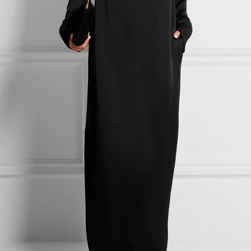 Load image into Gallery viewer, Casual Maxi Dresses for Women 2025 Autumn Round-neck Long Sleeves with Pocket Simple Office Long Dresses Outfits Women
