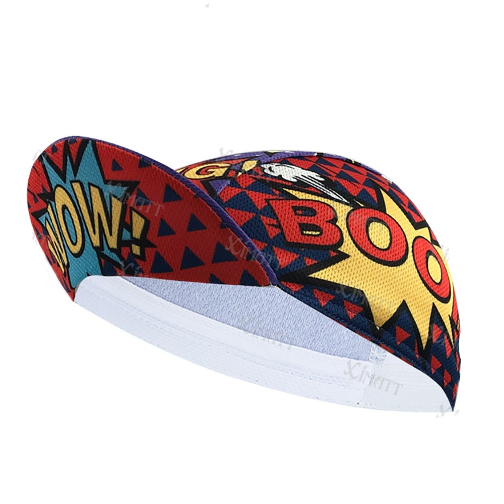 Cycling Caps Trendy Fun Cool Prints Man Hats For Bicycle Sports Breathable Shade And Sweat-Absorbing Balaclava