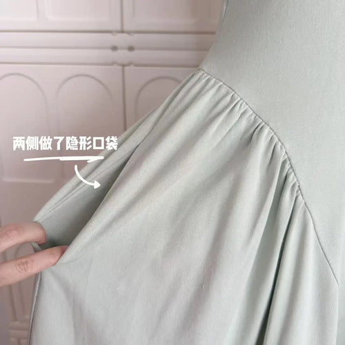 Load image into Gallery viewer, Summer Green Elegant Sleeveless Hollow Out Slim Pleated Long Dress Women's New Round Neck High Waist Vacation Vest Dress Fashion
