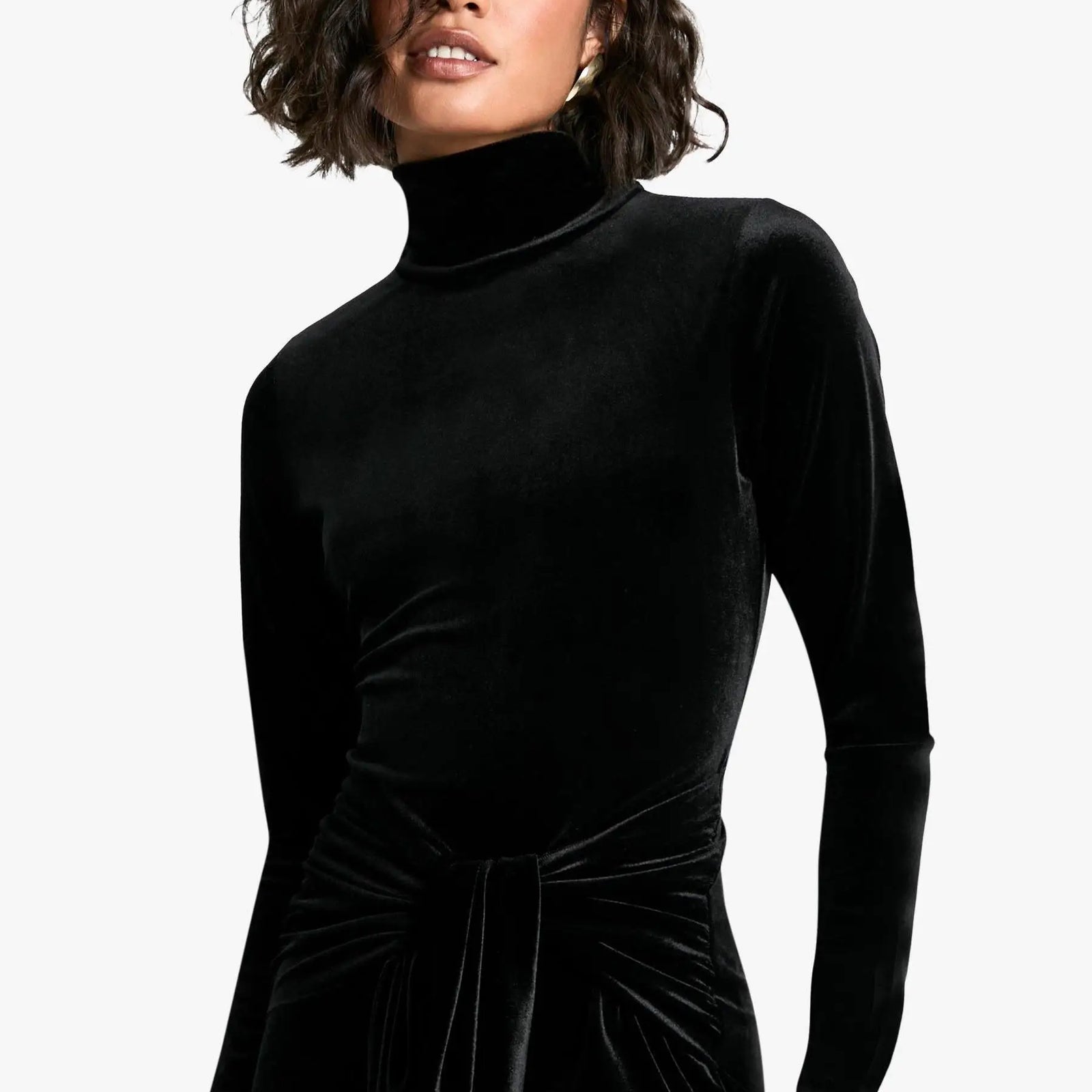 Elegant Long Sleeve Bodycon Korean Velvet Party Evening Dress Women Elastic Tight Vestido Autumn/Winter2025 New Clothing