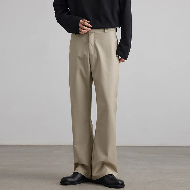 Men's Suit Pants New American Style Micro Flared Stylish Straight Wide Leg Solid Color Trendy Male Causla Trousers 9W1903
