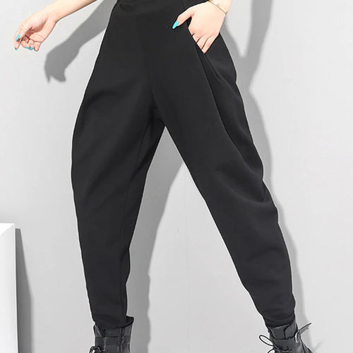 Load image into Gallery viewer, High Elastic Waist Black Brief Long Harem Trousers New Loose Fit Pants Women Fashion Tide Spring Autumn 2025 1DC419
