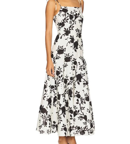 Hit Color Slimming Dresses For Women Square Neck Sleeveless High Waist Temperament Long Dress Female Fashion New