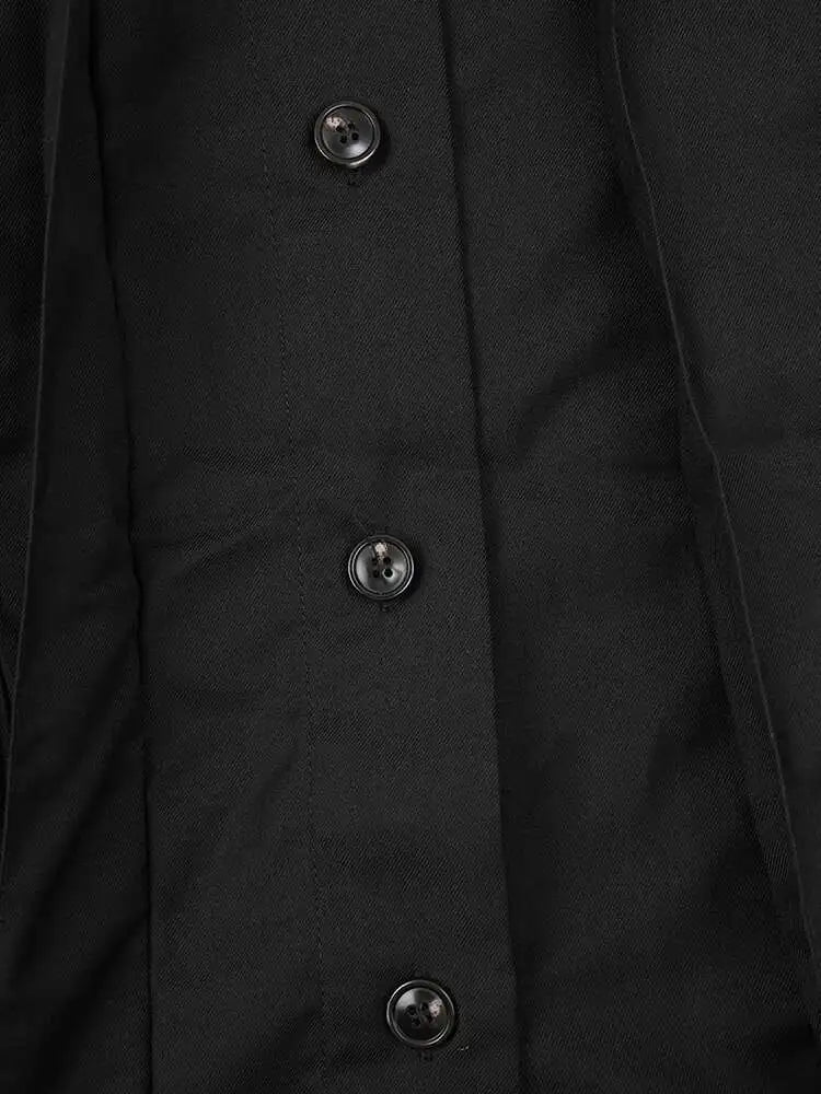 High Waist Black Pleated Botton Shaped Elegant Midi Half-body Skirt Women Fashion Tide New Spring Autumn 2025 CPG1936