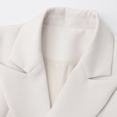 Load image into Gallery viewer, Women Beige Irregular Hem Buckle Long Elegant Blazer New Lapel Long Sleeve Jacket Fashion Tide Spring Autumn 2025 CPDB133
