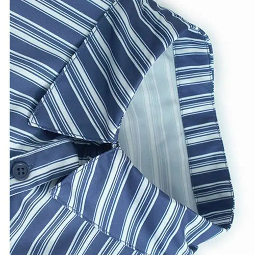 Load image into Gallery viewer, Women Blue Striped Spliced Pocket Big Size Casual Shirt Dress New Lapel Sleeve Fashion Tide Spring Summer 2025 1DH9810
