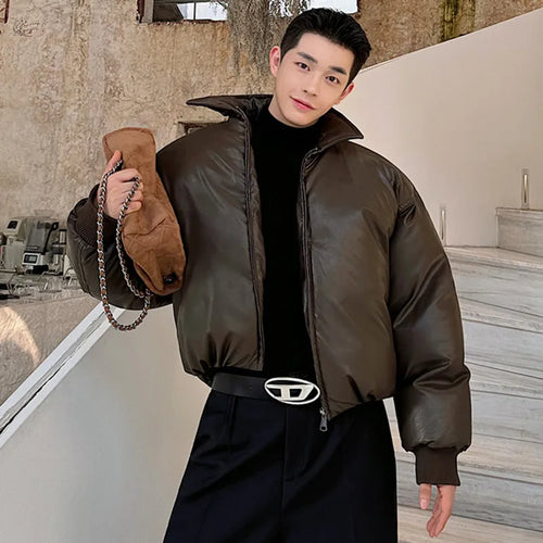 Load image into Gallery viewer, Winter Men&#39;s Cotton Padded Coat Wear Rib Cuff Zipper Loose New Fashion Male Solid Color 2024 Korean Style Trend 9C3395
