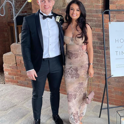 Load image into Gallery viewer, Leopard Print Bodycon Dress Sexy Maxi Spaghetti Strap Wedding Guest Dress Elegant Events Lace Up Women's Clothing
